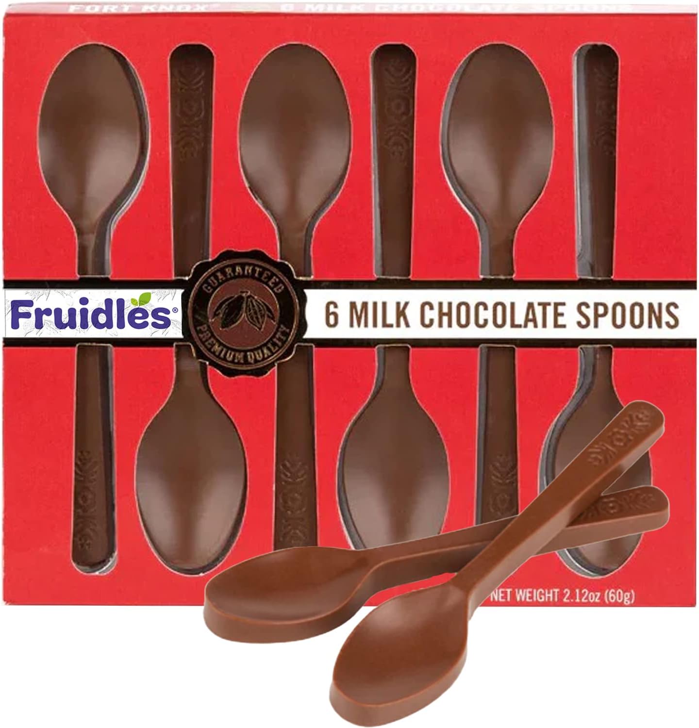 Fruidles Milk Spoons, Candy Hot Stirring, Gourmet Milk Cocoa Stirrers, Non-GMO, Dairy, 2.12 Oz (6 Spoons per Box) (Single-Pack)