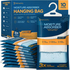 Moisture Absorbers and Humidity Absorber Bags for Closet - 10 Pack High-Efficiency Moisture Absorber and Humidity Packs for Home, Moisture Bags and Dehumidifier Bags for Car Fragrance Free, 10 Pack