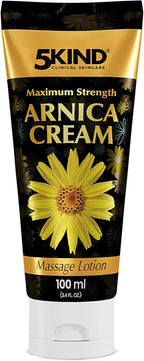 5kind Extra Strong Arnica Cream for Bruising and Swelling 3.4 Fl Oz - Arnica Bruise Cream Extra Strength Fast Healing Thin Skin - High Concentration Arnica Montana Extract for Bruises -Natural Formula