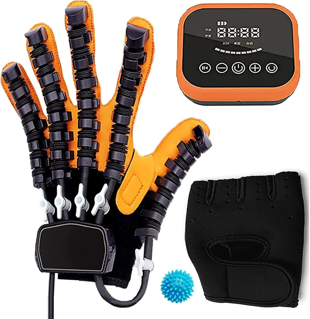 Finger Rehabilitation Trainer Robot Gloves Finger Training Stroke Hemiplegia Training Equipment Finger Straightening Brace Guard(Size:XXL Code,Color:Left Hand)