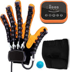 Finger Rehabilitation Trainer Robot Gloves Finger Training Stroke Hemiplegia Training Equipment Finger Straightening Brace Guard(Size:XXL Code,Color:Left Hand)