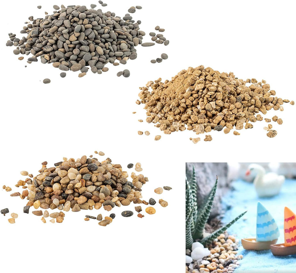Miniature Rock Pebble Basing Kit Tabletop Layout Terrain Scenery Landscape Model Railroad Sand Table Material, Pack of 3