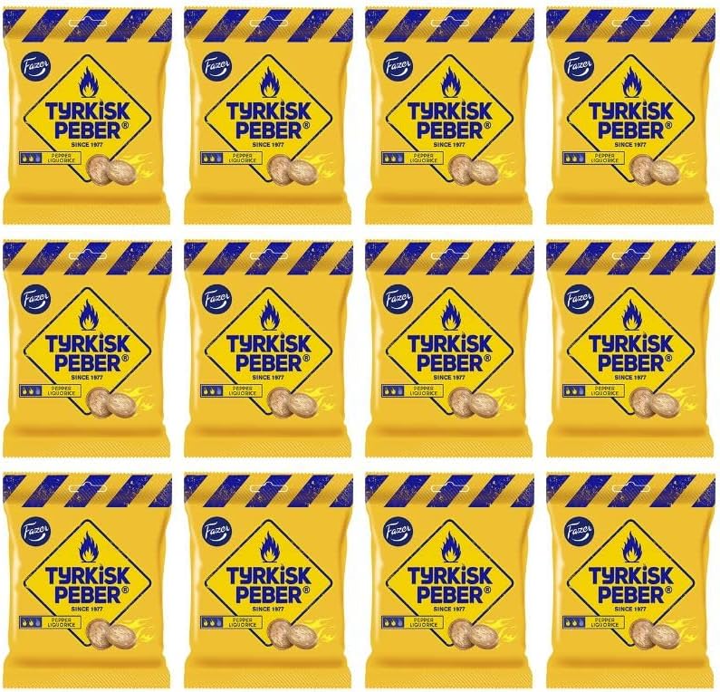 Fazer Tyrkisk Peber Liquorice Candy 12 Packs of 120g 50.4oz