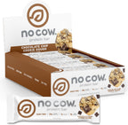 No Cow Vegan Protein Bars, Upgraded Chocolate Chip Cookie Dough | 20g Plant Based Protein, Gluten Free, Dairy Free, Soy Free, Keto Friendly, Low Sugar, High Fiber Snack Bars | Pack of 12