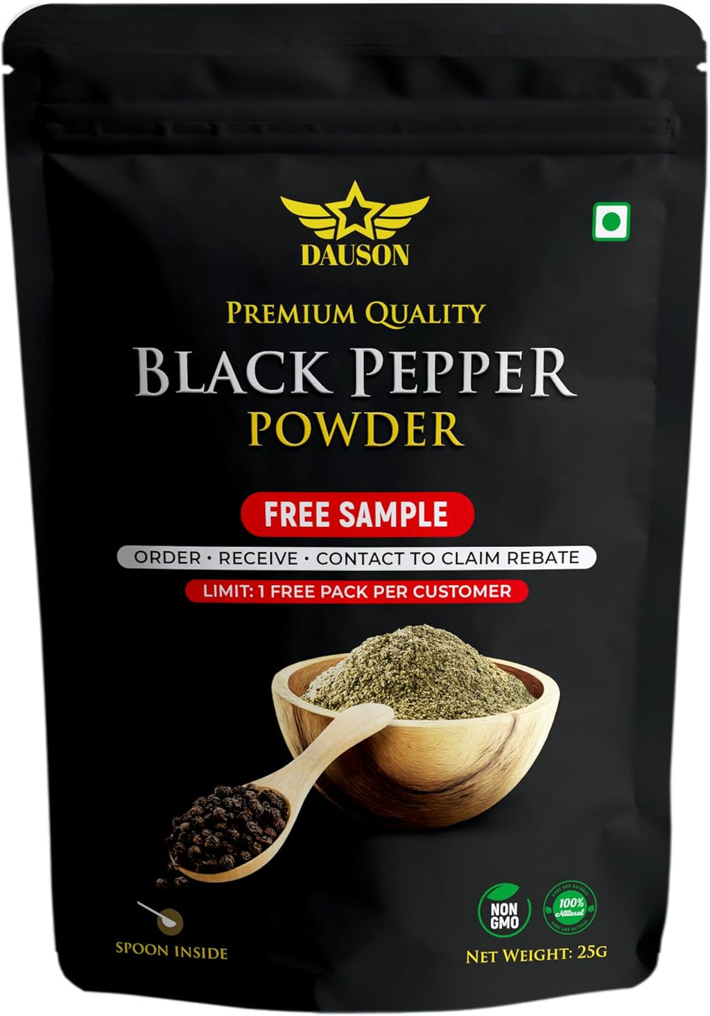 100% Pure Black Pepper Powder 0.88 Oz