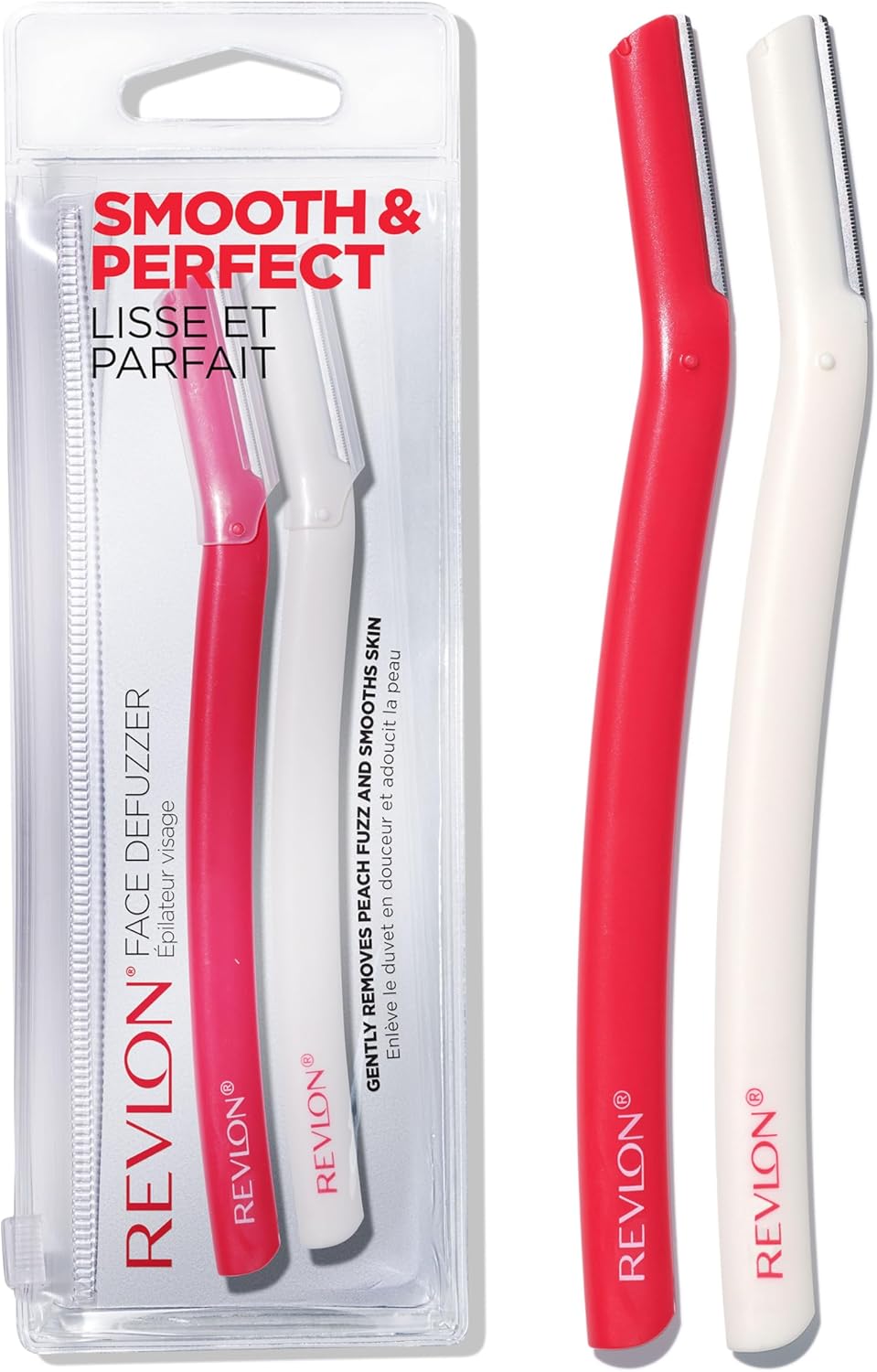 Revlon Face Defuzzers, High Precision Hair Removal and Dermaplaning Blade, Smooth Skin, Made with Stainless Steel, 2 Count