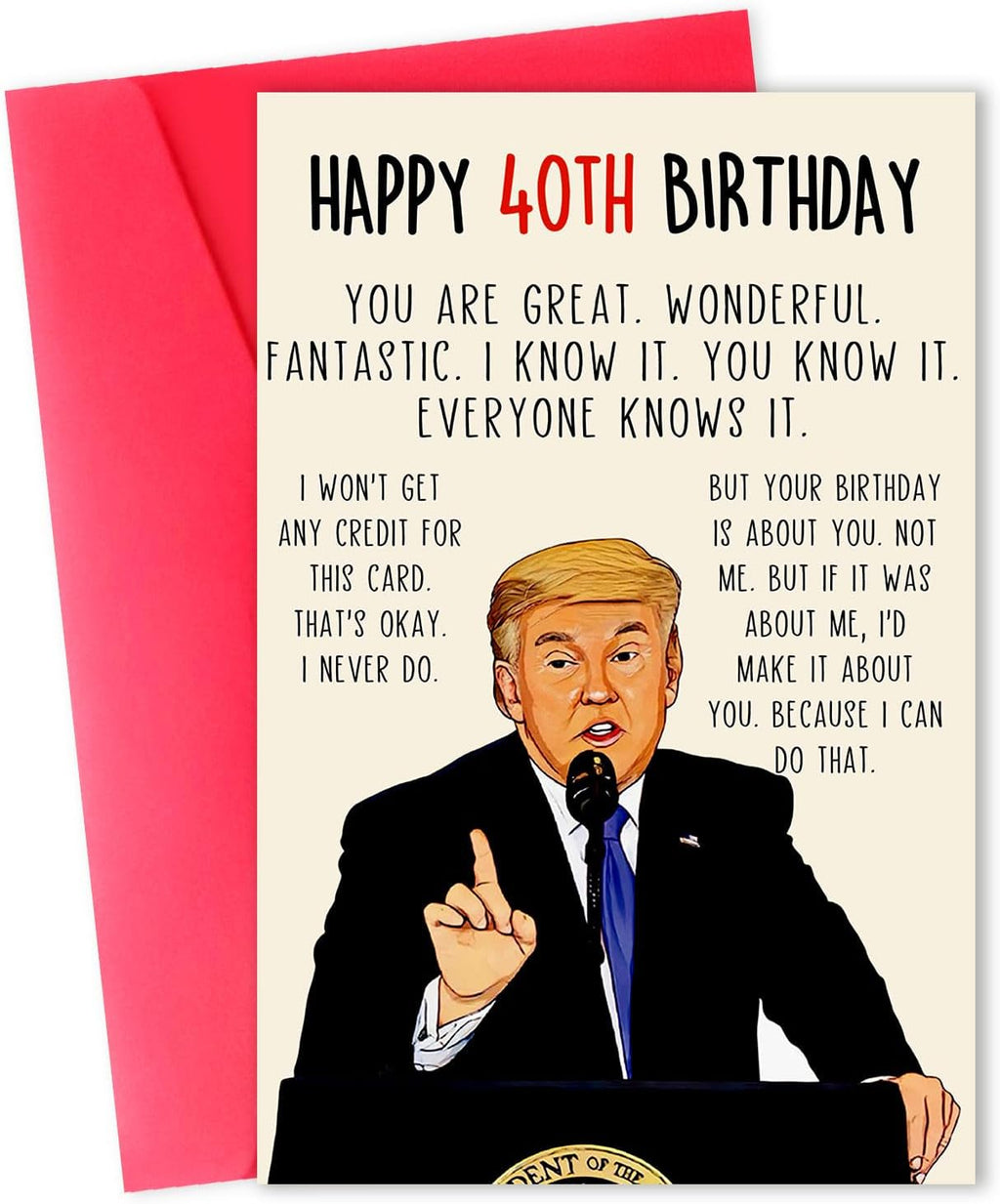 Funny 40th Birthday Card, Happy 40th Birthday Gifts for Him Her，Great 40 Year Old birthday card for Men Women, Unique 40 Bday Decorations for Husband