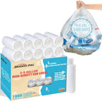 4-6 Gallon Trash Bags, 1000 Count Bulk Value Pack, Clear Plastic Recycling Bags, Multi-purpose Garbage Bags for Business Home Bathroom Kitchen Commercial and Industrial