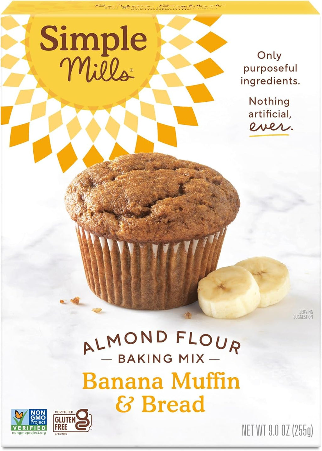 Simple Mills Almond Flour Baking Mix, Banana Muffin & Bread Mix - Gluten Free, Plant Based, Paleo Friendly, 9 Ounce (Pack of 1)