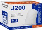 Perfect Fits Code J 200 Count Compatible with simpIehuman Code J Heavy Duty Trash Bags 1.2 Mil THICK with Reinforced Drawstring 40-55 Liter White Garbage Liners Tear Resistant GRAND SAVE!