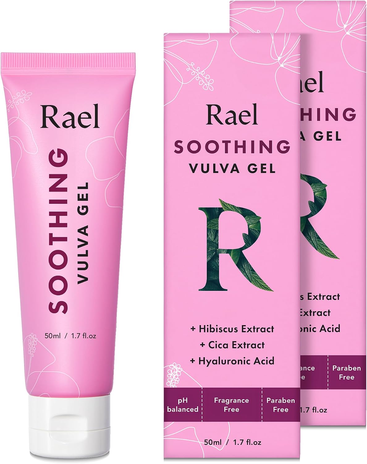 Rael Vaginal Moisturizer, Soothing Vulva Gel, Intimate Care for Women (1.7 Fl Oz, Pack of 2)