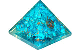 Jet International Men's Exquisite A++ Feroza Blue Chakra Orgone Pyramid Crystal Gemstones Copper Metal Mix Rare Healing Positive Energy Tetrahedron Sacred Onyx Geometry Memory Concentration Meditation