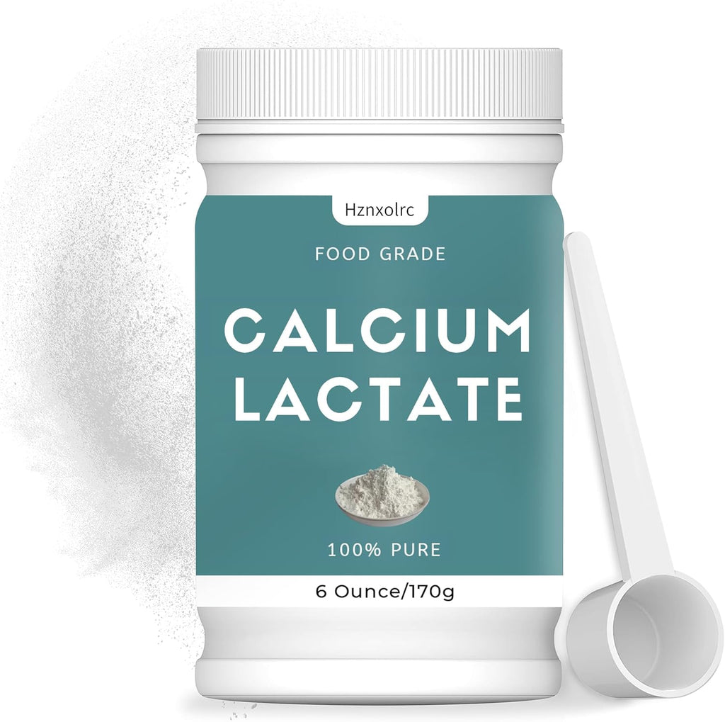 6 oz Calcium Lactate Powder, 100% Pure Calcium Lactate, Food-Grade, Supports Bone Health, Helps Neutralize Food Acidity, Keeps Food Fresh, for Dairy Products, Breads and Pastries and More