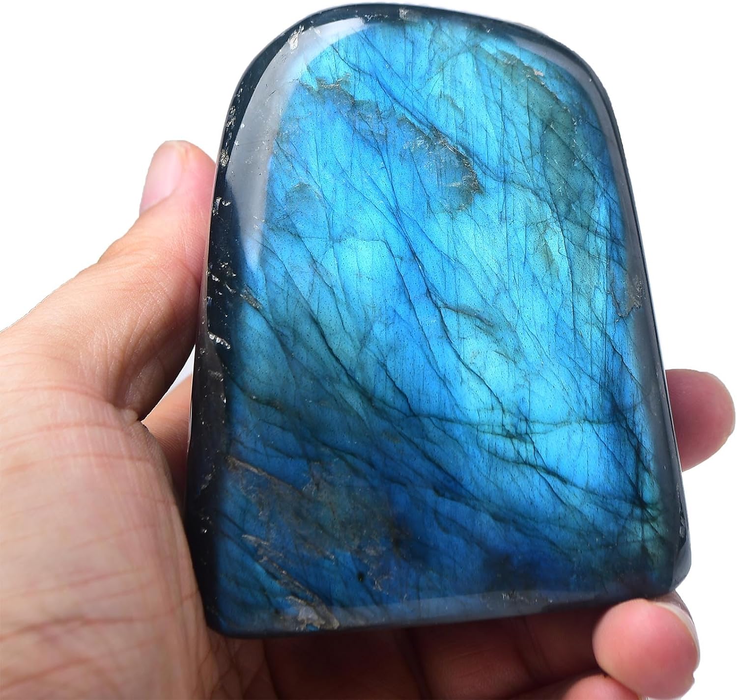 Large Labradorite Rock Polished Slab Block Healing Crystal Stone for Meditation Gift Home Decor 0.8-1.3 Pound