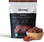 Biomey Organic Certified 2 LB Sun-Dried Unsulphured Turkish Apricots - Soft & Juicy Dried Fruit - No Sugar Added - No Preservatives - Vegan - Non-GMO - Gluten Free Healthy Snack - Bulk Value Resealable Pack