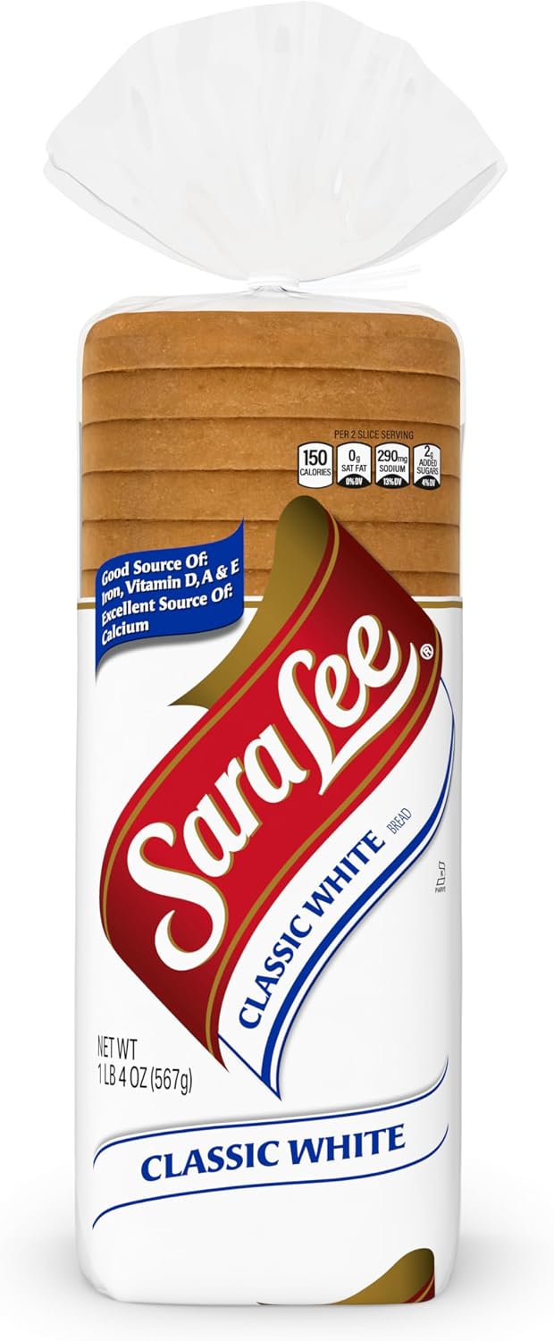 Sara Lee Classic White Sandwich Bread, 20 Oz Loaf of White Bread With No Artificial Colors or Flavors