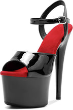 WUXIN H&P Women's 7 in Platform Sandal Heels Ankle-Strap Sexy,7 in Pole Dance High Heel Platform,17 cm Exotic Platform Pole Dancer Heels Shoes Stiletto