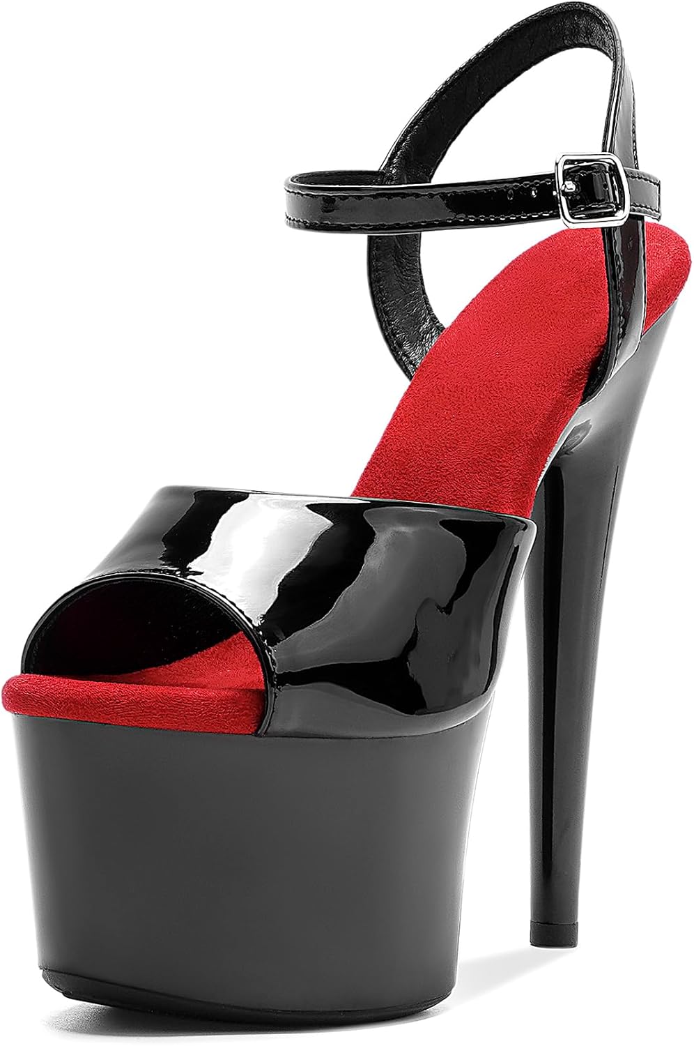 WUXIN H&P Women's 7 in Platform Sandal Heels Ankle-Strap Sexy,7 in Pole Dance High Heel Platform,17 cm Exotic Platform Pole Dancer Heels Shoes Stiletto