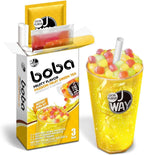 J WAY Instant Passionfruit Pineapple Green Tea Kit with Authentic Fruity Colorful Tapioca Boba, Ready in Under One Minute, Paper Straws Included - 3 Servings