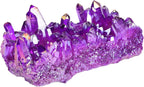 JIC Gem Real Natural Big Titanium Coated Crystal Cluster Purple Quartz Geode Druzy Home Decoration Gemstone Specimen(9-11cm)