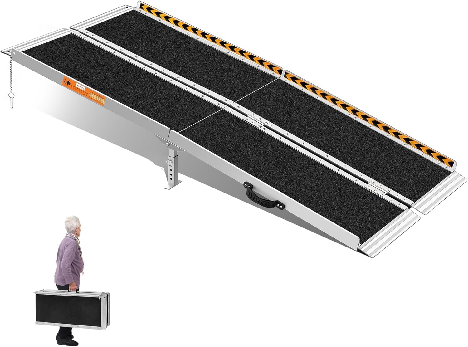 Portable Wheelchair Ramp 5ft, Non-Skid Aluminum Ramps for Wheelchairs for Home Steps, 800 LBS Capacity Handicap Ramp for Doorway, Threshold, Front Porch, Entry, Stairs 60" Lx 29.2" Wx2H