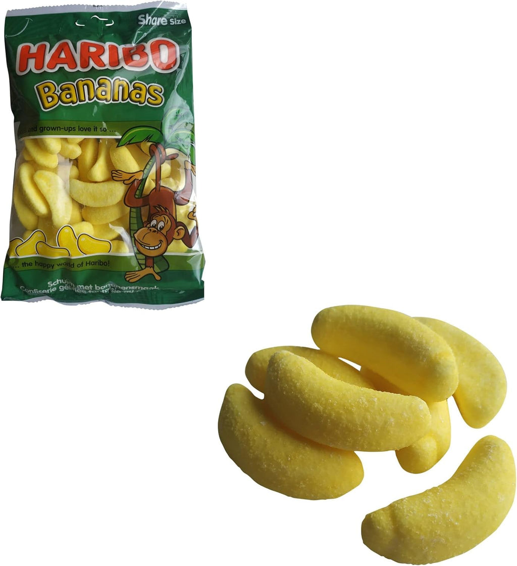 Haribo Bananas | Banana Candy | Crunchy Banana Candy with Soft Core | Haribo Banana Candy | 8.46 Ounce Total