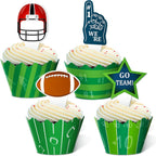 48pcs Football Cupcake Topper Wrapper Party Supplies Decoration Sports Game Day SUPER BOWL Sunday