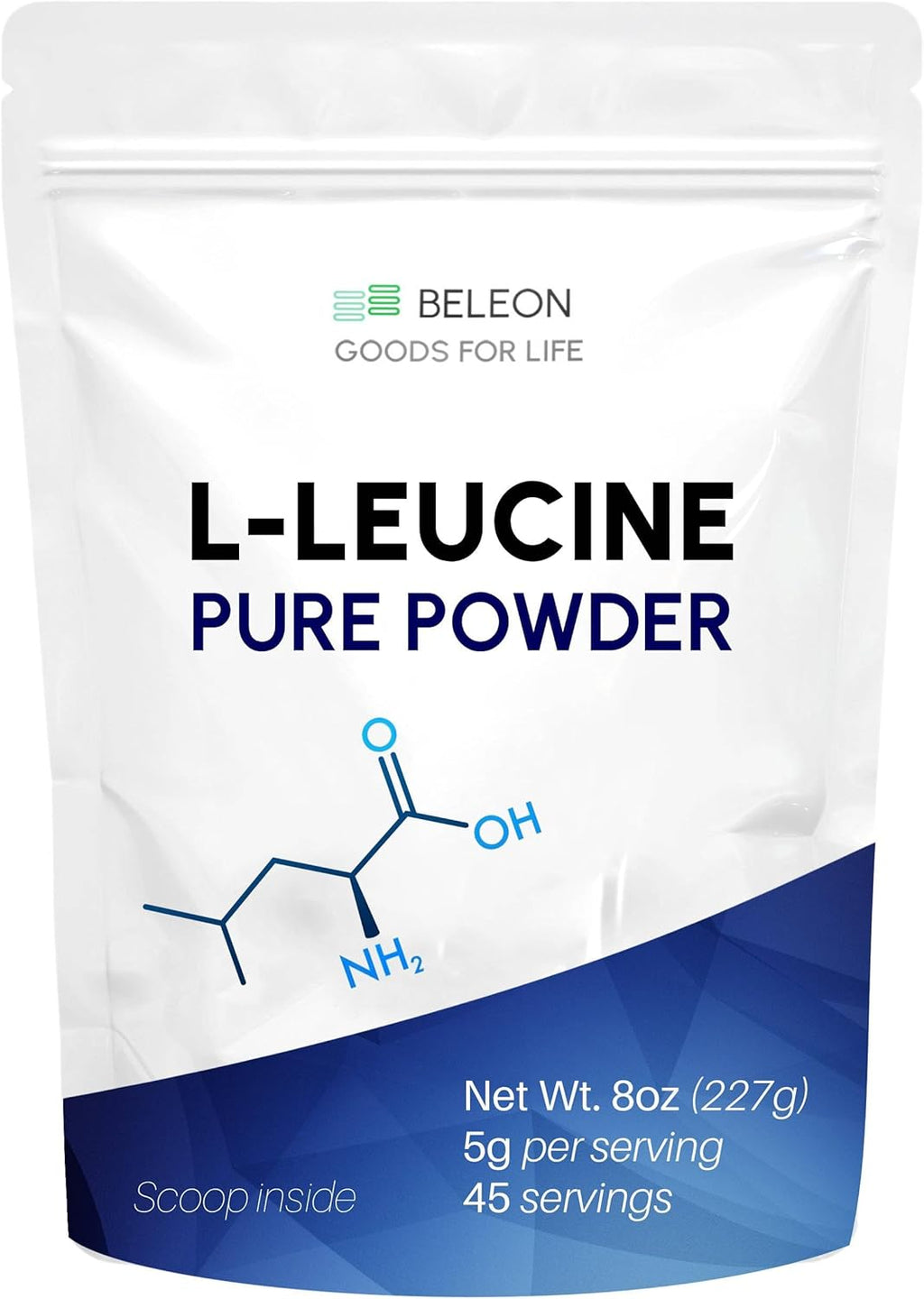 Pure L-Leucine Powder 8 oz - Unflavored Essential Amino Acid for Protein Synthesis, Recovery & Lean Mass Support, Vegan, Keto, Non-GMO