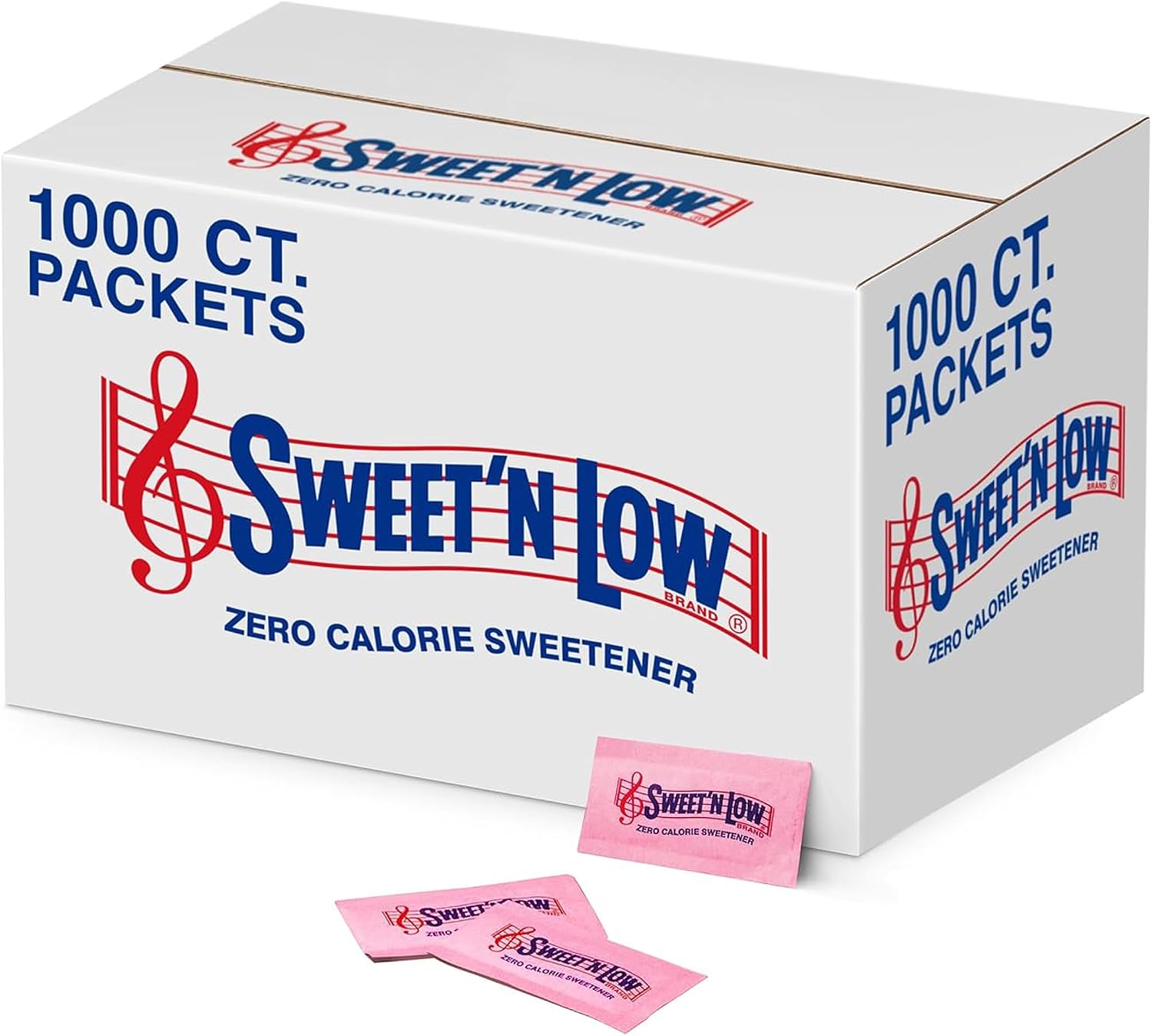 Sweet'N Low Zero Calorie Sweetener Packets, 1000 Ct, Kosher & Gluten Free, Low Glycemic Index, Individual Tea and Coffee Sweetener Packets