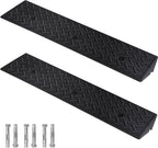 2 Pack Rubber Curb Ramps Driveway ramp, 3 7/8" H, 39.4" L, 9.8" W, Heavy Loading (4400LB)/2 Ton Capacity, Threshold, Motorcycle, Loading, Bikes, Wheelchairs Ramps