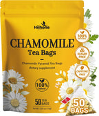 Chamomile Tea Bags, Chamomile Flower Herbal Tea - Sugar-Free, Caffeine-Free, 50 Teabags