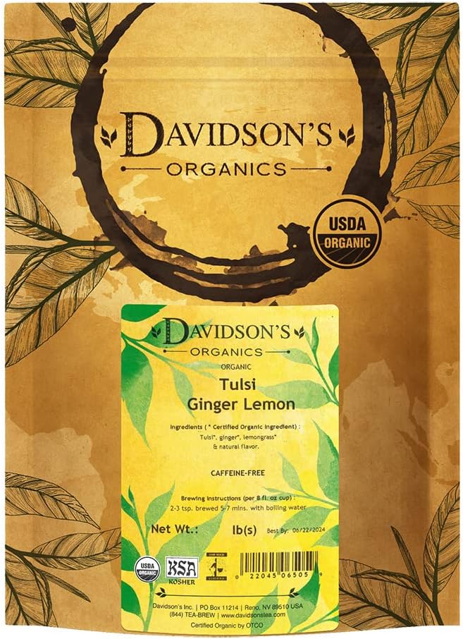 Davidson's Organics, Tulsi Ginger Lemon, Loose Leaf Tea, 16-Ounce Bag