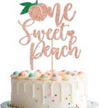 One Sweet Peach Cake Topper, Sweet as a Peach, 1st Birthday Cake Topper, Peach Baby Shower Birthday Party Decorations, Rose Gold Glitter