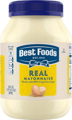 Best Foods Real Mayonnaise Mayo Jar For A Creamy Sandwich Spread or Condiment Gluten-Free, Made With 100% Cage-Free Eggs 30 oz