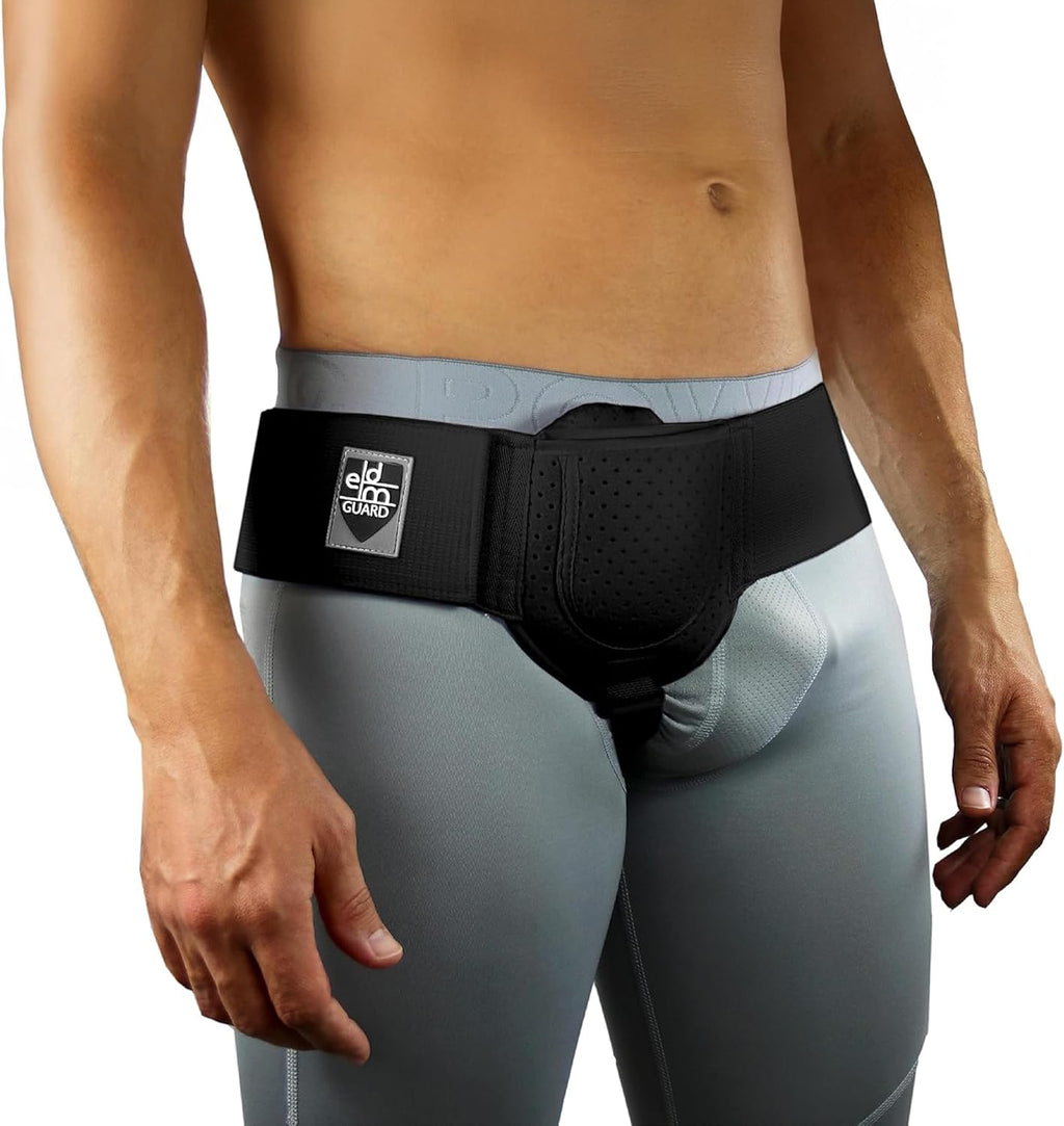 Everyday Medical Hernia Guard - Inguinal Hernia Belt for Men, Post Surgery Men's Inguinal Hernia Support Truss for Inguinal, Groin Hernias Adjustable Waist Strap - Black, Large/XLarge