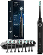 Operan Sonic Electric Toothbrush for Adults, Includes 8 Replacement Heads & Travel Case, 40000VPM, 5 Brushing Modes & 3 Intensities, 100-Day Battery Life, IPX7 Waterproof, Smart Timer (Black,1Pack)