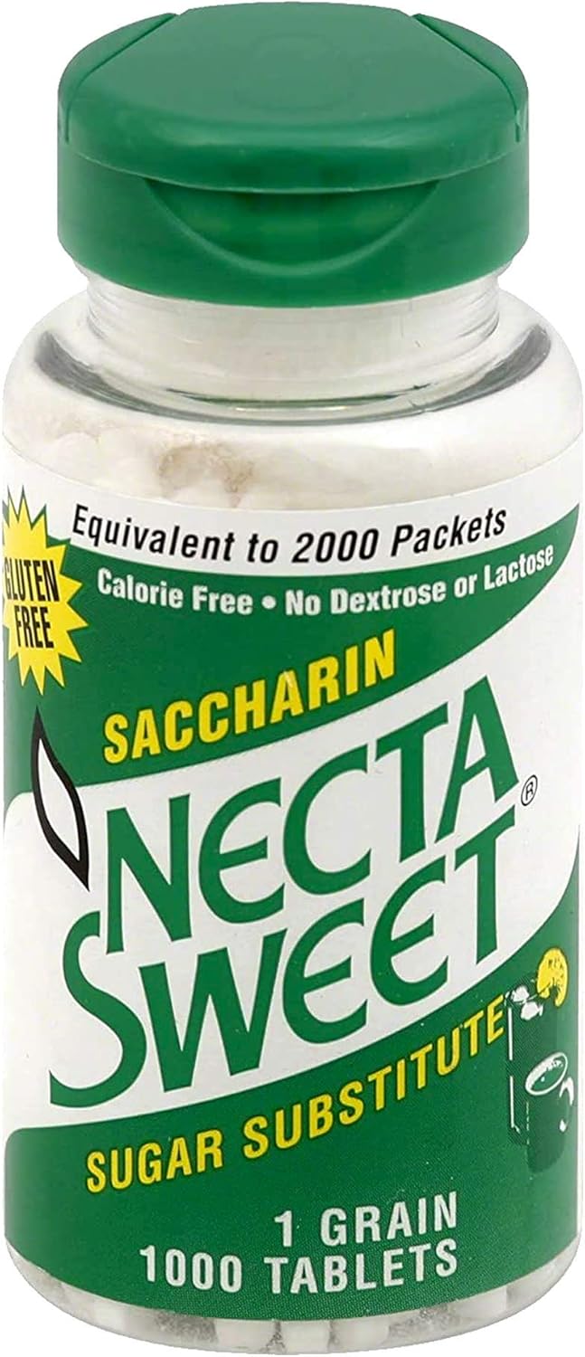 Necta Sweet Saccharin Tablets, 1-Grain, 1000 Tablet Bottle