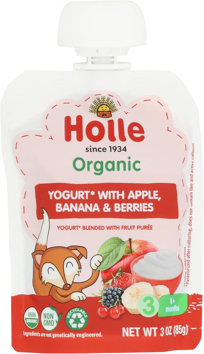 Holle, Baby Food Yogurt Apples Banana Berries Organic, 2.9 Ounce