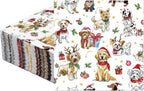 Glenmal 50 Pcs Holiday Pet Napkins Disposable Christmas Decoupage Napkin Pack 5" x 5" Christmas Dog Cocktail Napkins for Xmas Themed Party Holiday Gifts