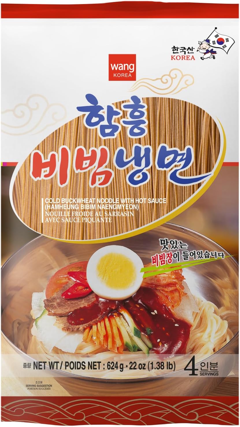 Wang Korean Cold Noodle Hamheung Bibim Naengmyeon, Sweet and Spicy, 22 Ounce, 4 Servings