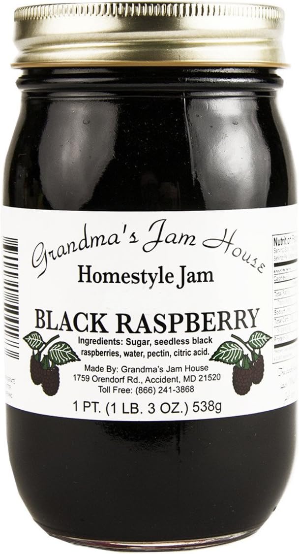 Homestyle Black Raspberry Jam - One Pint - Grandma's Jam House