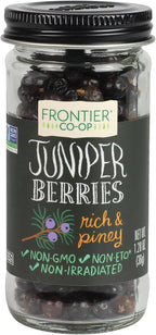 Frontier Co-op Whole Juniper Berries, 1.28 Ounce Bottle, Rich and Piney for Soups, Marinades, Pickling and Sauerkraut