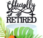 Officially Retired Cake Topper, The Legend has Retired/Rude That You're Leaving but Ok, Happy Retirement Party Decoration Supplies, Black Glitter