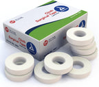 Dynarex Cloth Surgical Tape, Durable, Soft-Smooth Silky Fabric, Latex-Free, Tearable, Secure Adhesion, White, 0.5" x 10 yds, 1 Box of 24 Rolls of Tape