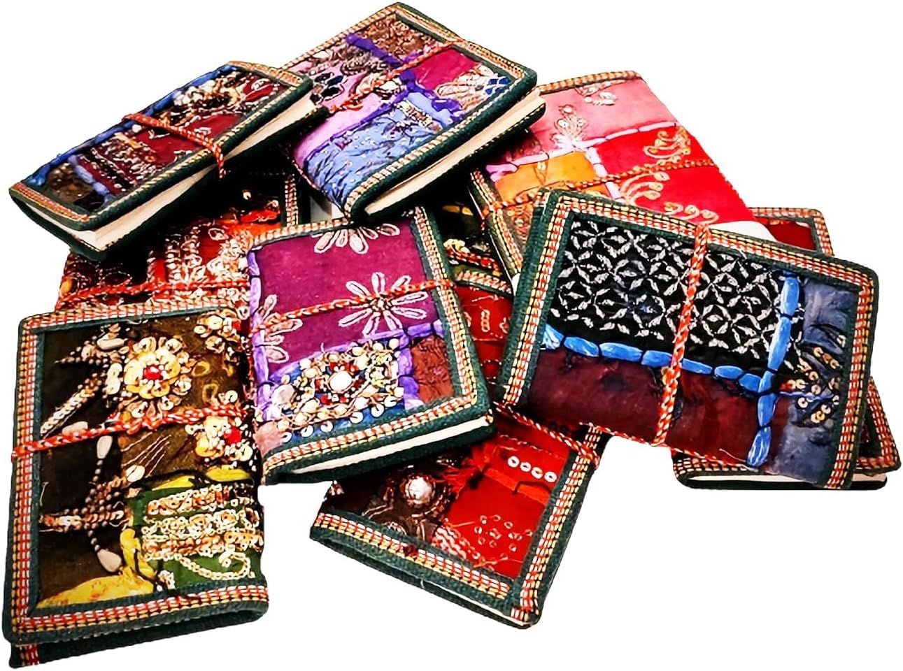Rastogi Handicrafts Any One Assorted Sari Fabric Patchwork Bound Colourful Journal 6X4 Inches Writing Notepad (Pack Of One) Birthday Gift For Her Unisex Trand Diary