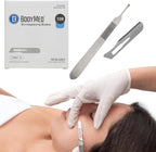 BodyMed Dermaplaning Blades #10R in Stainless Steel, 100 PCS with Handle - Sterile for Surgical, Skin Care, Hair Removal, and Podiatry Procedures with Rounded Tip for Estheticians