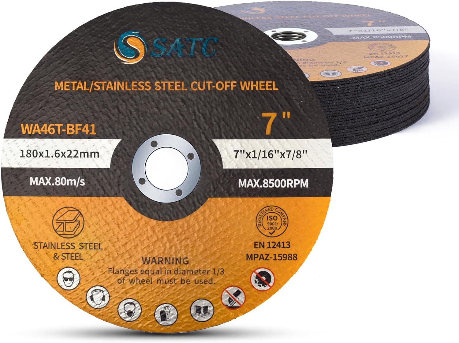 S SATC 7" Cutting Wheel 25 PCS Metal Cutting Blade 7 x 1/16 x 7/8 inch Cutting Disc Die Grinder Disc Fits Angle Grinder Air Tool