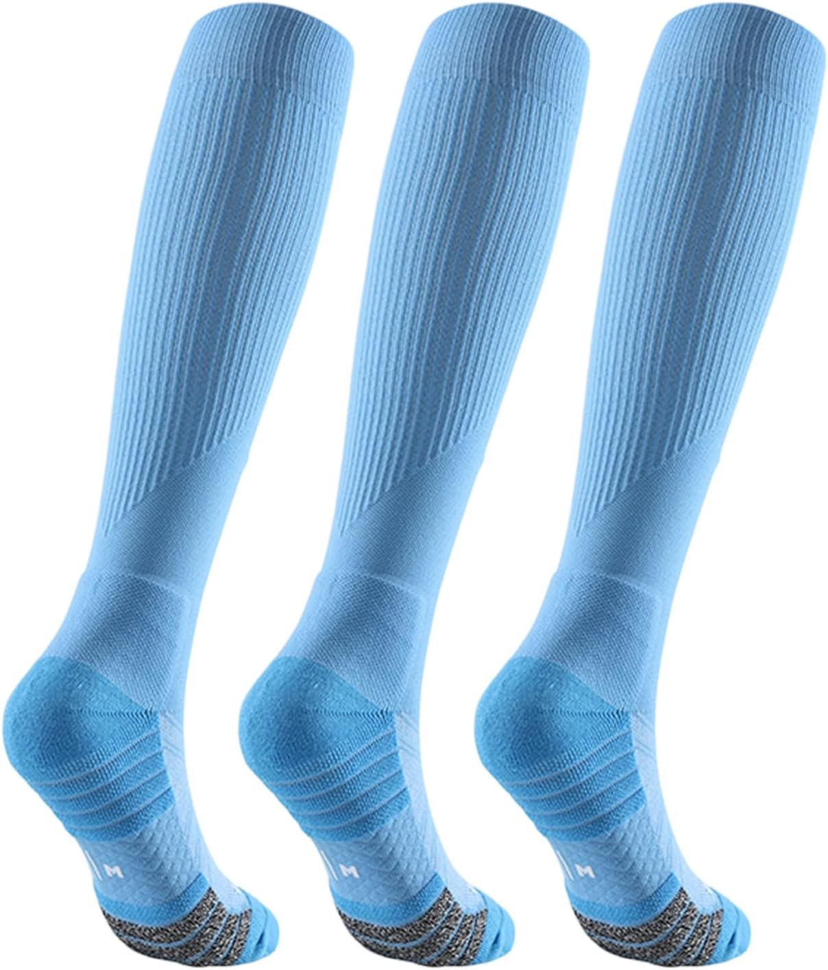 KELME Soccer Socks (1/3 pairs) Sport Cushioned Knee High Socks Athletic Softball Baseball Socks for Adult Youth