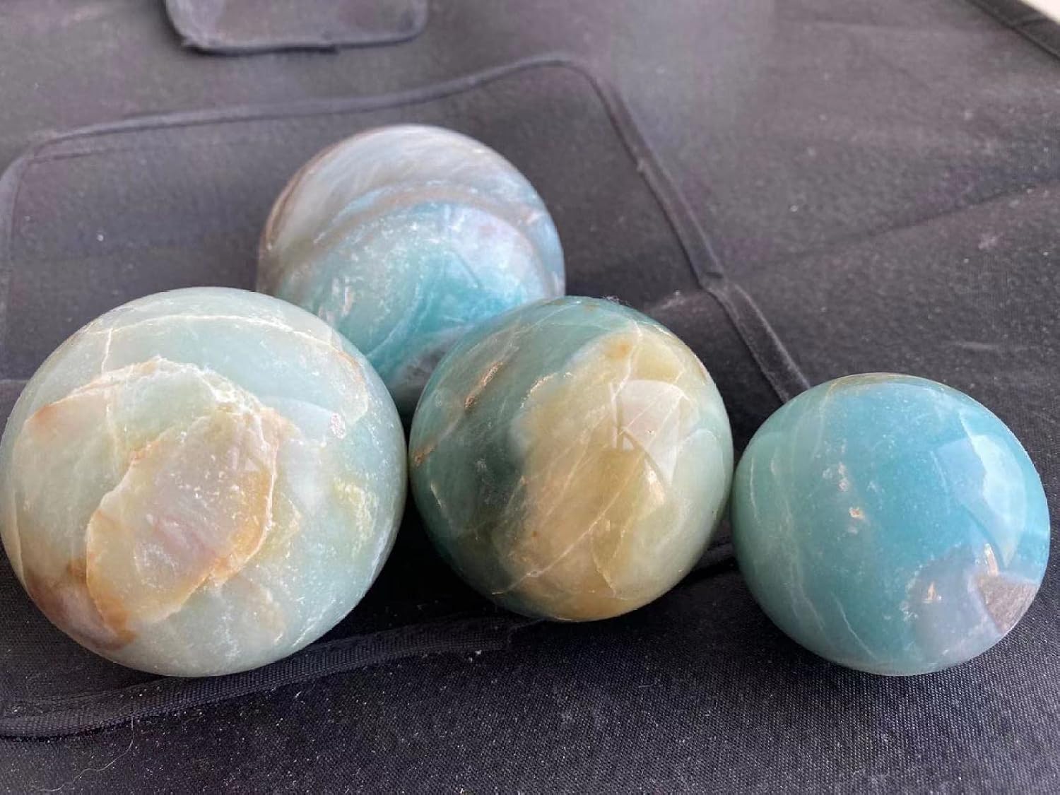Natural Caribbean Calcite Ball Blue Quartz Crystal Calcite Sphere Gemstone for Home Decor,1pcs,50-60mm