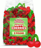 Happy Cherries Gummy Candy 2 Pound Bulk Bag - Chewy Cherry Flavored Gummi Candy for Candy Buffets, Party Treats & Snacks